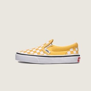 Vans Yellow Checkerboard Slip-On Sneakers